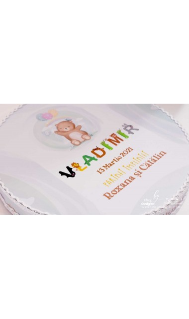 Trusou botez cu ursuleti si baloane colorate Animal Font 10